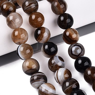 Natural Striped Agate/Banded Agate Beads G-Q606-42B-D01-1
