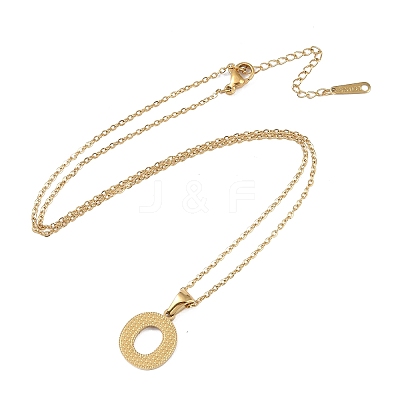 Ion Plating(IP) Initial Letter 304 Stainless Steel Pendant Necklaces NJEW-M199-01G-O-1