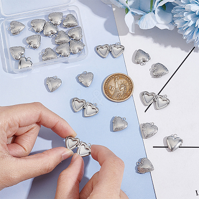 316 Stainless Steel Locket Pendants STAS-UN0055-04-1