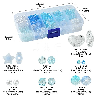 10 Styles Transparent Crackle Acrylic Beads MACR-FS0001-81-1