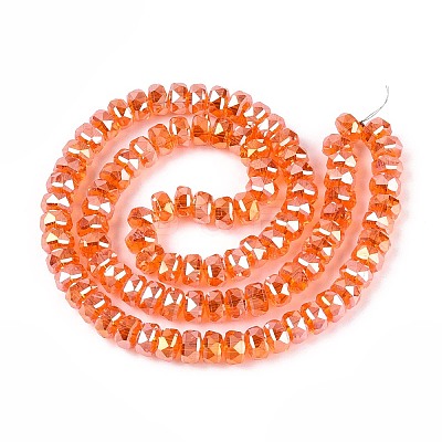 Electroplate Transparent Glass Beads Strands EGLA-N022-05B-C03-1