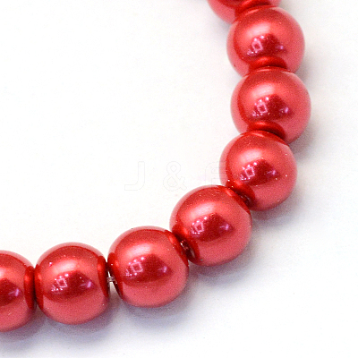 Baking Paint Pearlized Glass Pearl Round Bead Strands X-HY-Q003-12mm-74-1