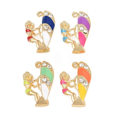 Alloy Enamel Rhinestone Pendants FIND-B062-10G-1