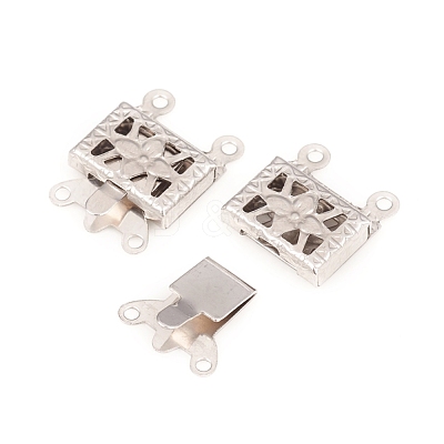 Tarnish Resistant 304 Stainless Steel Box Clasps STAS-G229-02P-1