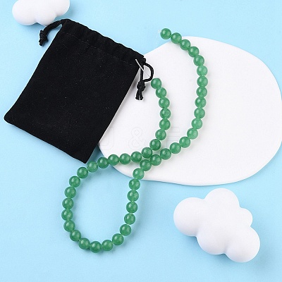 1 Strand Natural Green Aventurine Beads Strands G-YW0001-34-1