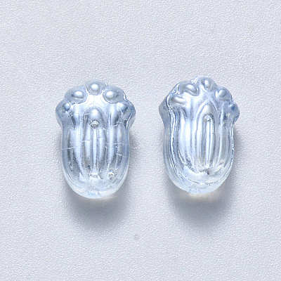 Transparent Spray Painted Glass Beads GLAA-S190-004B-01-1