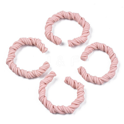 Polymer Clay Twist Rope Open Ring CLAY-N010-031-02-1