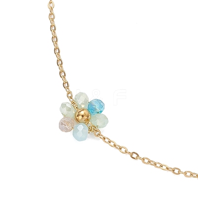 Glass & ABS Plastic Imitation Pearl Beads Link Bracelets BJEW-JB12572-01-1