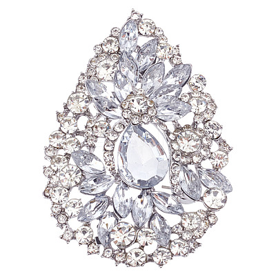 1Pc Alloy Rhinestone Brooches JEWB-MA0001-02B-1