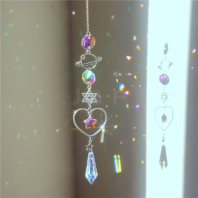 1Pc Alloy Planet Moon Hanging Ornaments AJEW-CN0001-06-1