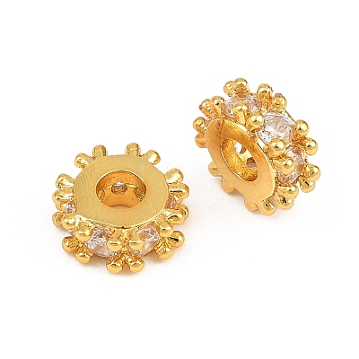 Brass Pave Clear Cubic Zirconia Beads CU-CBA6A75-19B-G-1
