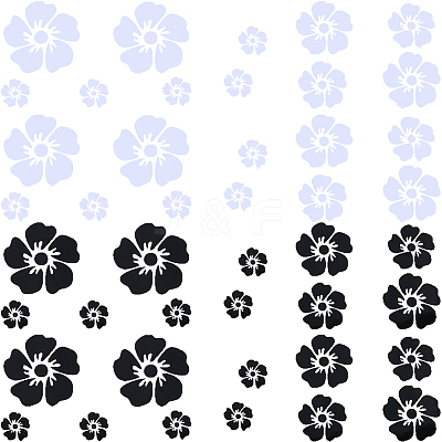 4 Sheets 2 Colors Flower PVC Waterproof Car Stickers DIY-GF0008-94A-1