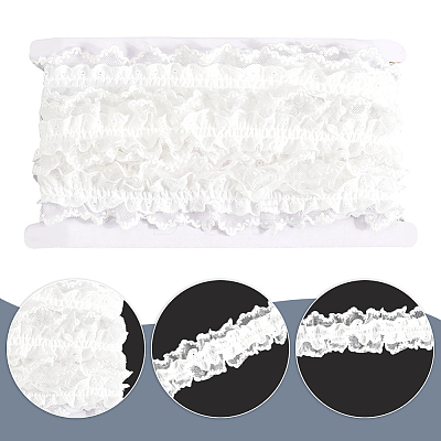 Cotton Pleated Elastic Lace Ribbon OCOR-WH20006-30A-1
