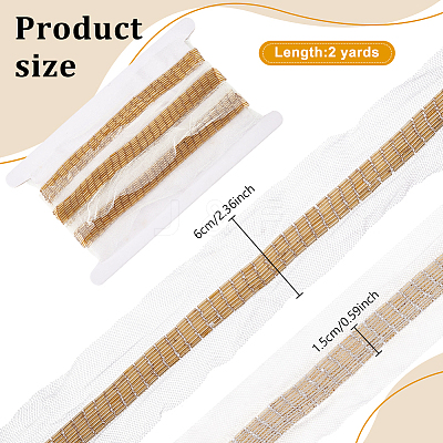 2 Yards 9-Row Glass Seed Beaded Lace Trim OCOR-FG0002-60A-1