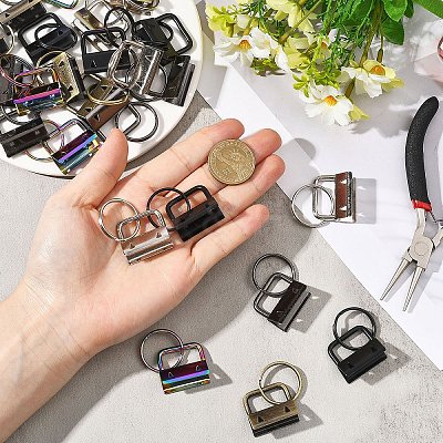 30Pcs 5 Colors Iron Ribbon Ends IFIN-YW0004-02-1