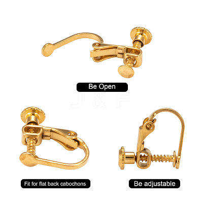 Brass Screw On Clip-on Earring Findings X-KK-L164-02G-1