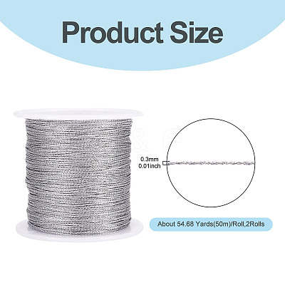 2 Rolls Round PET Metallic Thread MCOR-TADJ0001-01B-02-1