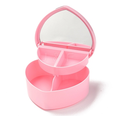 Heart Plastic Jewelry Boxes OBOX-F006-09B-1