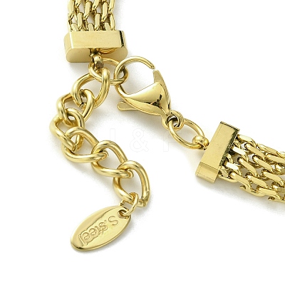 304 Stainless Steel with Cubic Zirconia Bracelet NJEW-Q322-06G-1