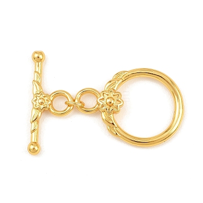 Brass Toggle Clasps KK-G548-42G-02-1