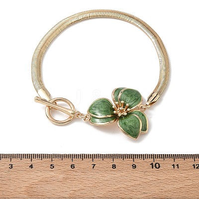 Iron Enamel Green Flower Anklets with OT Clasps for Women RN-CBA08A4-01G-1