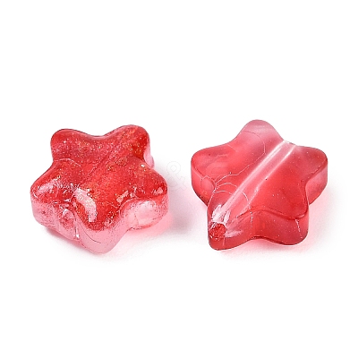 Transparent Spray Painted Frosted Glass Beads X2-GLAA-NH0003-01I-1