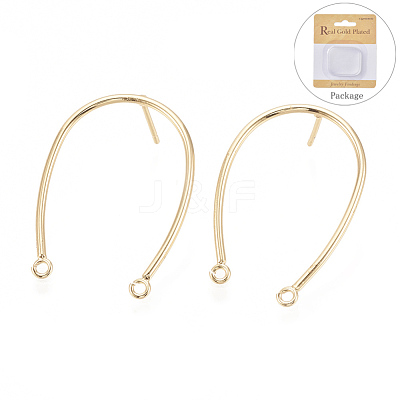 Brass Stud Earring Findings X-KK-S345-254-1