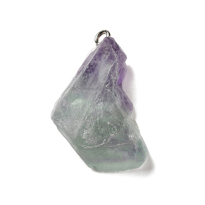 Raw Rough Natural Colorful Fluorite Pendants G-A028-01A-1