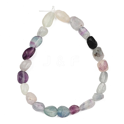 Natural Rainbow Fluorite Beads Strands X-GG-C286-A27-1