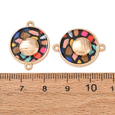 Printed Alloy Enamel Connector Charms AL-CBA2638-02B-1