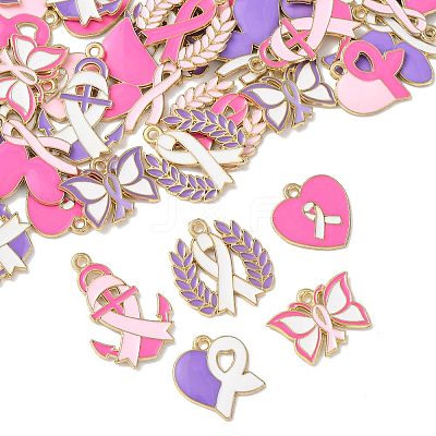 48Pcs 12 Styles Alloy Enamel Pendants FIND-FS0004-81-1