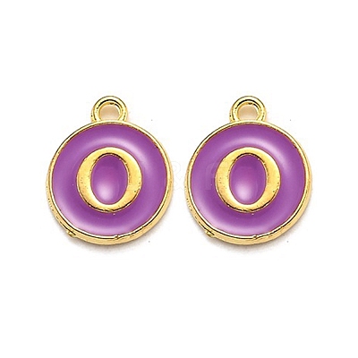 Golden Plated Alloy Enamel Charms ENAM-Q437-12O-1