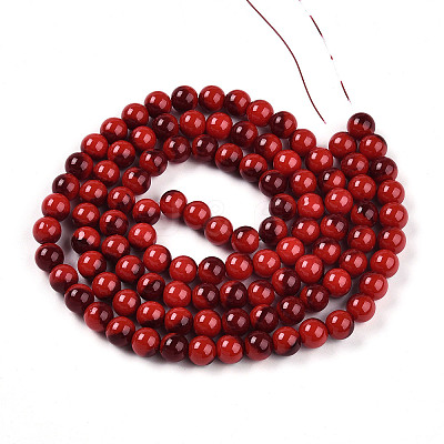 Baking Paint Glass Beads Strands DGLA-N012-8mm-10-1
