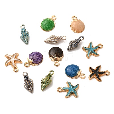60Pcs 15 Style Alloy Enamel Pendants ENAM-PH0002-28-1