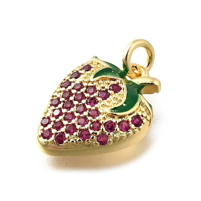 Brass Micro Pave Cubic Zirconia Pendants KK-Q066-32G-1