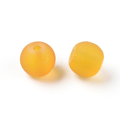 Baking Paint Frosted Glass Beads X-GGB4MMY-DKM-1