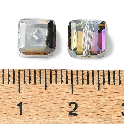 100Pcs Transparent Electroplate Glass Beads GLAA-K064-08A-HP01-1