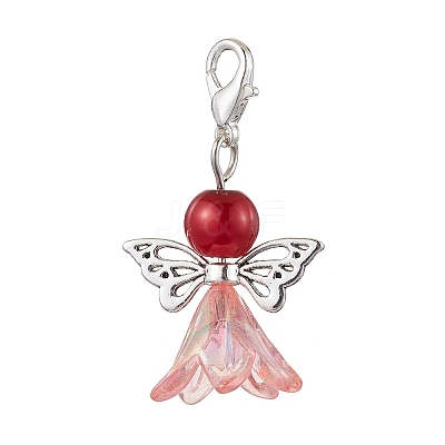 Angel Acrylic & Glass Pearl Pendant Decorations X1-HJEW-JM02364-02-1
