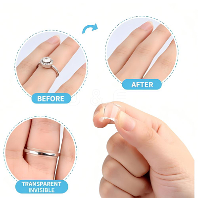 8Pcs 8 Sizes Plastic Invisible Ring Size Adjuster TOOL-YW0001-16-1