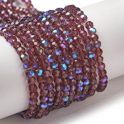 Electroplate Transparent Glass Beads Strands LS-EGLA-A035-T3mm-L13-1