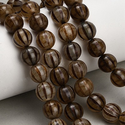 Tibetan Style dZi Beads Strands GG-CBA4812-B09-10MM-1