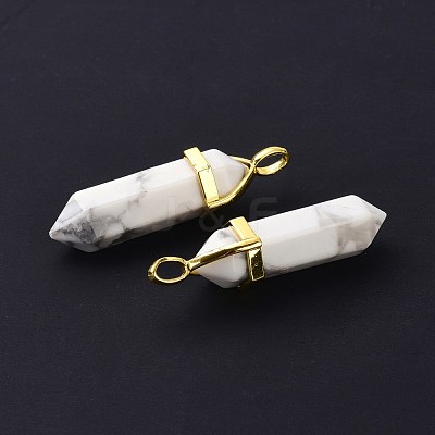 Natural Howlite Pointed Pendants G-G025-01G-43-1