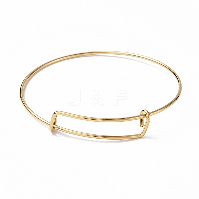 Ion Plating(IP) Adjustable 304 Stainless Steel Wire Bangle Making MAK-F286-03G-1