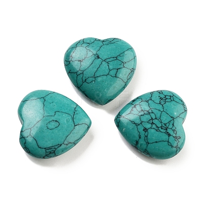 Heart Synthetic Turquoise Palm Stones G-C134-06A-07-1