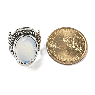 Opalite Adjustable Rings RJEW-I108-01AS-05-1
