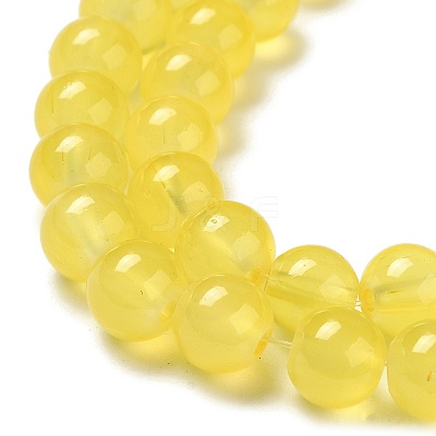 Baking Paint Imitation Jade Glass Round Bead Strands DGLA-Q021-8mm-24-1
