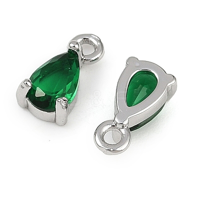 Brass Micro Pave Cubic Zirconia Pendants KK-K374-07P-01-1