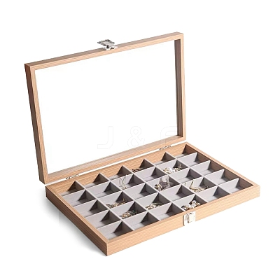 Rectangle Wooden Jewelry Presentation Boxes with 24 Compartments PW-WG90817-06-1