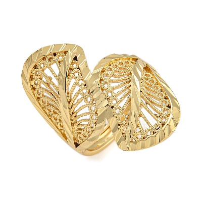 Brass Open Cuff Rings RJEW-P127-01G-1