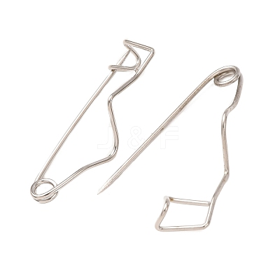 Iron Crimp Safety Pin Brooch Findings JEWB-Z050-01P-03-1